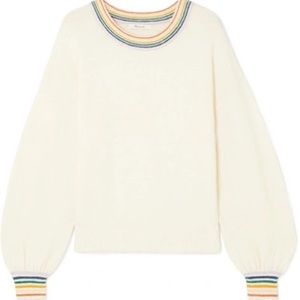 Caldwell Rainbow Trim Balloon Sleeve Sweater